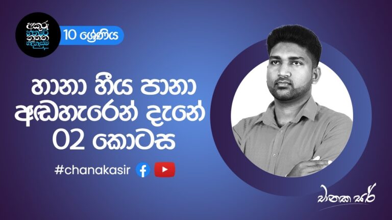 හානා හීය පානා අඬහැරෙන් දැනේ - 02 කොටස | Sinhala with Chanaka sir | Grade 10